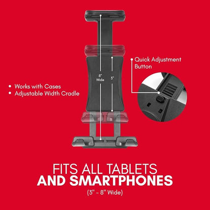 Macally Tablet Holder for Car Headrest | iPad Backseat Mount for Kids | Fits 4.7-11" Devices | Perfect for Long Car Trips