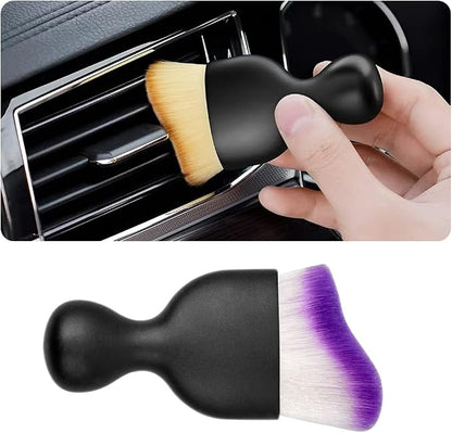 Blilo Car Interior Detailing Brush, Auto Soft Hair Cleaning Brushes, Curved Dirt Dust Collectors, Removal Tool for Dashboard Air Conditioner Vents Leather, Scratch Free (Purple/1PCS)