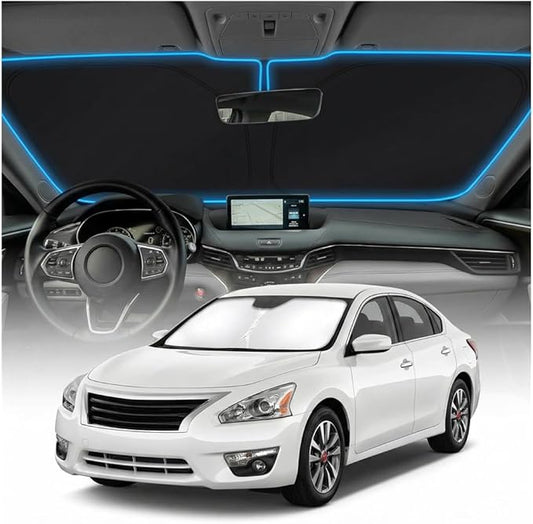for Nissan Altima Sun Shade Windshield Cover - Custom Fit Altima Accessories 2013-2018 Sunshade Foldable UV Protection & Heat Shield Sun Visor Accessories