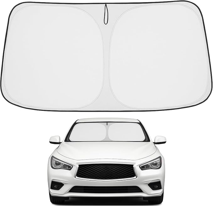 Proadsy 2026 Upgrade Front Windshield Sun Shade Foldable Sunshade Protector Custom Fit 2014-2024 Infiniti Q50 Sedan Accessories