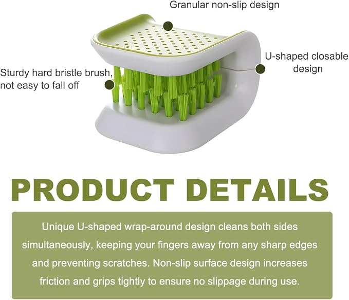 KVAEY Car Seat Belt Cleaning Brush, U-Shaped Auto Interior Washing Brush with Double-Sided Bristles, Closeable Safety Belt Bristle Scrubber Cutlery Cleaner Brush for Car Home (4 PCS)