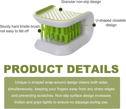 KVAEY Car Seat Belt Cleaning Brush, U-Shaped Auto Interior Washing Brush with Double-Sided Bristles, Closeable Safety Belt Bristle Scrubber Cutlery Cleaner Brush for Car Home (4 PCS)