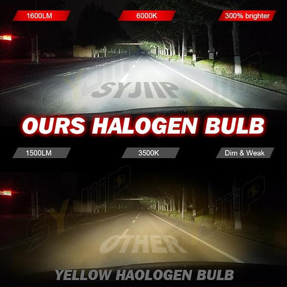 Upgraded Halogen Headlight Bulbs For Toyota Sienna 2004 2005 2006 2007 2008 2009 2010, 9005 9006 High Low Beam Headlamp White Lights, 300% Brightness, Plug n Play, 4-Pack