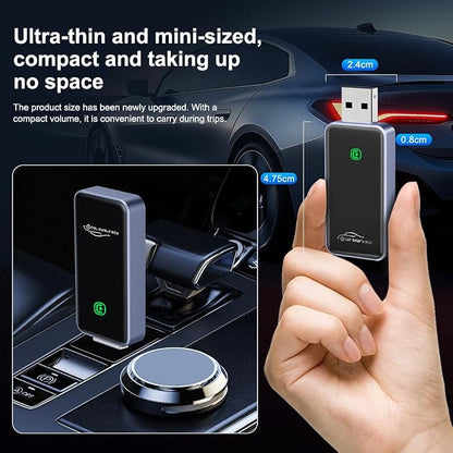 Wireless CarPlay Adapter for iPhone, CarPlay Dongle Converts Wired to Wireless Carplay, Plug & Play Mini Size CarPlay Adapter Compatible with iOS 10+, Bluetooth 2.4GHz and Wi-Fi 2.4+5.8GHz