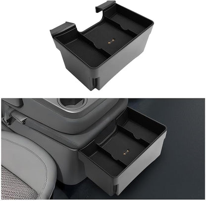 for Double Layer Center Console Hanging Organizer Box Compatible with 2019-2026 Silverado/Sierra 1500& 2020-2026 Silverado/Sierra 2500HD/3500HD Accessories(Split-Bench Folding Seat Only)