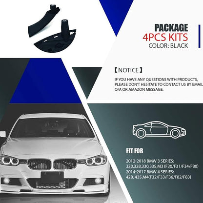 BMW Door Handles For Series 3 F30 Series 4 Inner Door Support Trim Pull Strap Armrest Bracket Kit for 2012-2018 BMW 320 328 330 335 and 2014-2017 BMW 428 435 51417279311 Black