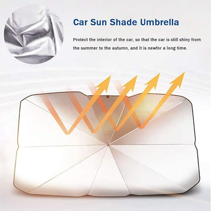 Sedan SUV Car Sun Shade for Windshield UV Rays and Heat Sun Visor Protector,Foldable Windshield Sun Shade Umbrella,Keep Car Cool,Easy to Use/Store,57''x 31''