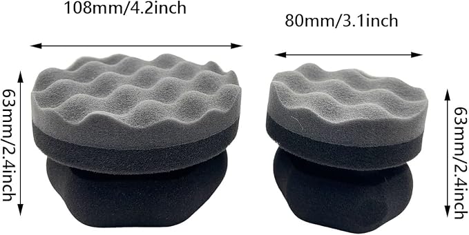 2PCS Tire Shine Applicator Tire Shine Car Detailing Pad Car Detailing Foam Sponge Tool Tire Cleaner Tire Shine Brush Car Cleaning Supplies for No Slip Tire