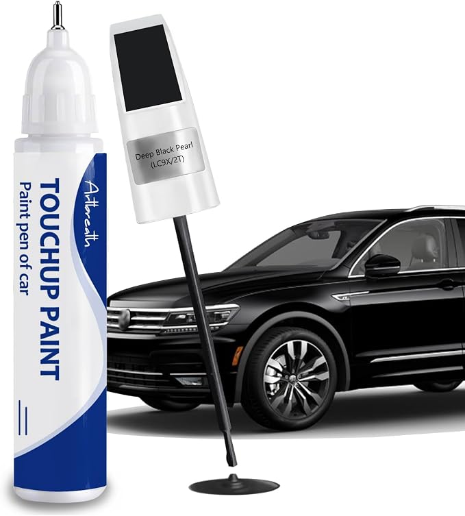Deep Black Pearl(LC9X/2T) Touch Up Paint for Volkswagen-Exact Match–Chips and Nicks Car Paint Scratch Repair Kit Automotive Paint Pen for Atlas/Beetle/CC/EOS/Golf/GTI/Jetta/Passat/Tiguan