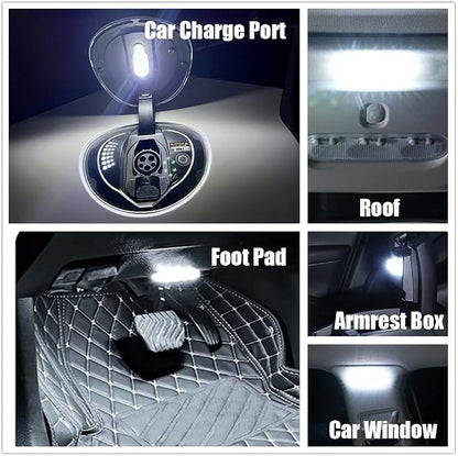 2PCS Wireless Car Interior LED Lights USB Rechargeable Car LED Touch Light with 6 Super Bright LED Lamp Beads Car Interior Ambient Light Universal Vehicle Accessories for Car Decor