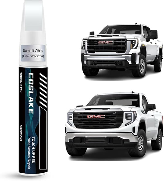 Car Touch Up Paint(Summit White/Interstellar White(GAZ/WA8624)) for GMC, Car Paint Scratch Repair Kit, Quick & Easy Solution to Repair, 2 in 1 Scratch Remover Pen with Color-Matched