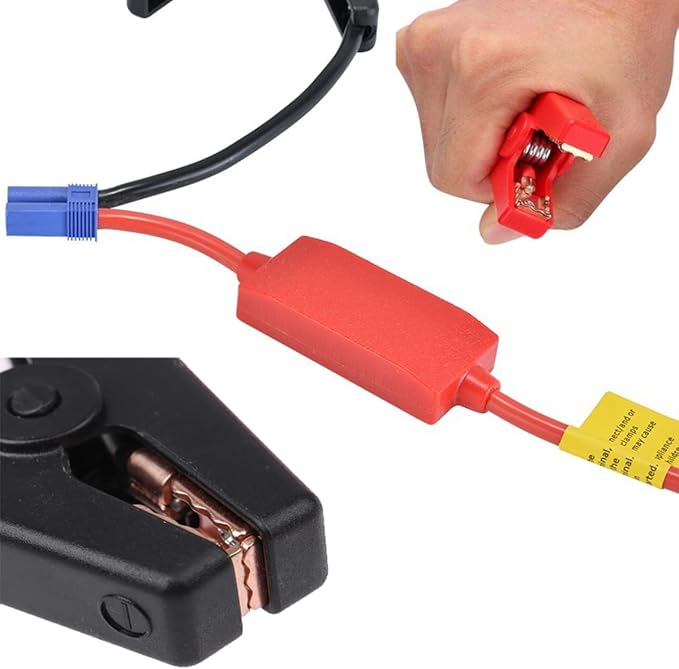EC5 Jump Starter Cable with Battery Clamps for 12V Emergency Portable 10AWG Car Jump Start Battery Booster Cable Replacement Alligator Clips-Booster Jumper Cables -Car Jump Starter Battery Clips