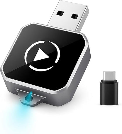 Wireless CarPlay & Android Auto Adapter, Plug & Play 2-in-1 Conversion for Wired Apple CarPlay Cars, USB/USB-C Compatible, Works with iPhone iOS 10+ & Android 11+ Smartphones