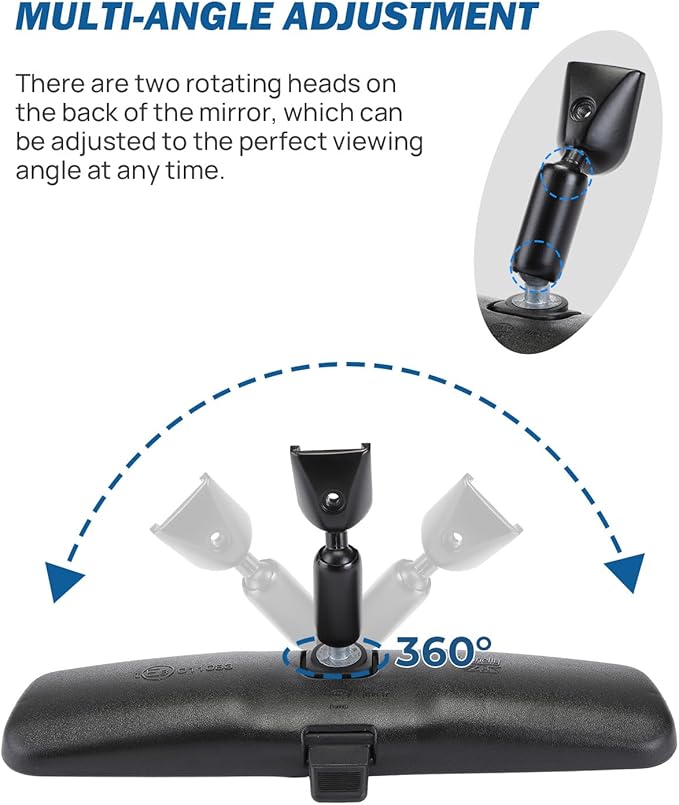 JOYTUTUS Rear View Mirror, Interior rearview mirror Kit, Anti-glare, Universal Fit Type OEM Product Compatible with Toyota, Ford, Jeep, Hyundai, Kia, Nissan, Subaru, Mazda, Chevrolet and More