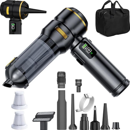 NWDEY Car Vacuum Cleaner High Power 20000Pa – Cordless Handheld Mini Vacuum & Air Duster for Car & Desk, Home, Office & Camping, Ideal Gift for Men & Women, 6000mAh Battery (Fast Charging Edition)