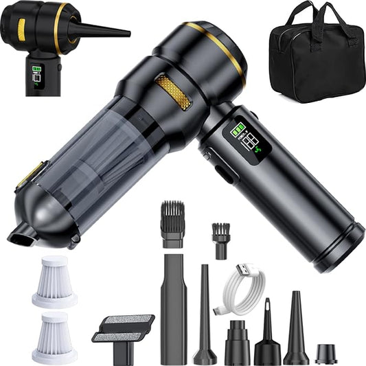 NWDEY Car Vacuum Cleaner High Power 20000Pa – Cordless Handheld Mini Vacuum & Air Duster for Car & Desk, Home, Office & Camping, Ideal Gift for Men & Women, 6000mAh Battery (Fast Charging Edition)