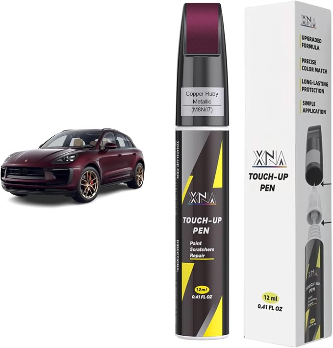 XNA Copper Ruby Metallic(M8N/I7) for Porsche Touch Up Paint, Car Scratch Remover for Nicks and Chips Repair, 2-In-1 Quick & Easy Fix Car Scratch Repair Kit with Exact Color-Matched