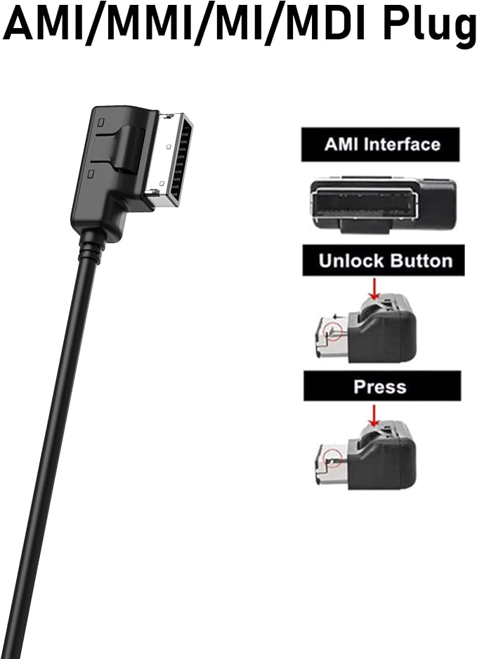 Bluetooth Audio Adapter for Mercedes-Benz, Wireless Music Receiver Connect to OEM Media Interface & AUX Port, HiFi Sound Compatible with iPhone & Android Smartphones