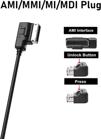 Bluetooth Audio Adapter for Mercedes-Benz, Wireless Music Receiver Connect to OEM Media Interface & AUX Port, HiFi Sound Compatible with iPhone & Android Smartphones