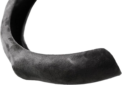 Quick Install Sporty Suede Leather Steering Wheel Cover with Red Top Trim Universal fit Any 14½" to 15" Car SUV Pickup Steering Wheel