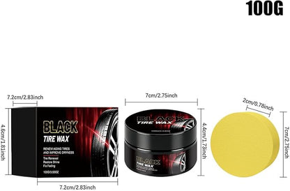 Tire Coat - 50g Tire Polishing Paste | Long Lasting Car Scratch Remover, Deep Black Automotive Wheel Shine For Mechanics Driver Detailers Groomers Modifiers Trucks Suvs Garage Sedans Shops