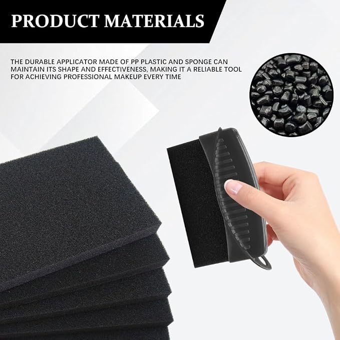 Tire Dressing Applicator, Tire Shine Applicator, Wheel Waxing Wipe Polishing Sponge with Lid, Car Accessories Reusable Wheel Detailing Foam Fit for Vehicle Waxing Polishing Cleaning (Black)