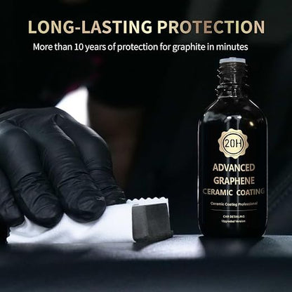 20H Advanced Graphene Ceramic Coating for Cars, Ceramic Car Auto Detailing kit (70ml), 10+ Years of Long Lasting Protection,Ultra High Gloss,Apply After Car Wash & Paint Correction