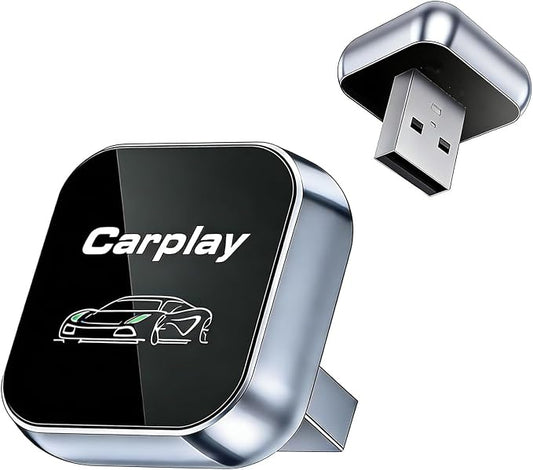 2-in-1 Wireless CarPlay Adapter for iPhone iOS & Android 11+, Plug and Play, Fast Auto-Connect, Realtek 8730E Chip Stable & No Latency, Wired to Wireless Adapter with USB-A/Type-C Port (CT106)