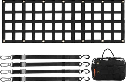 VEVOR Tailgate Net, 60 in x 18 in, Truck Bed Extender Tailgate Cargo Net with 4 Adjustable Buckle Straps, Extendable & Durable, Suitable for Truck, Trailer, Pickup, SUV
