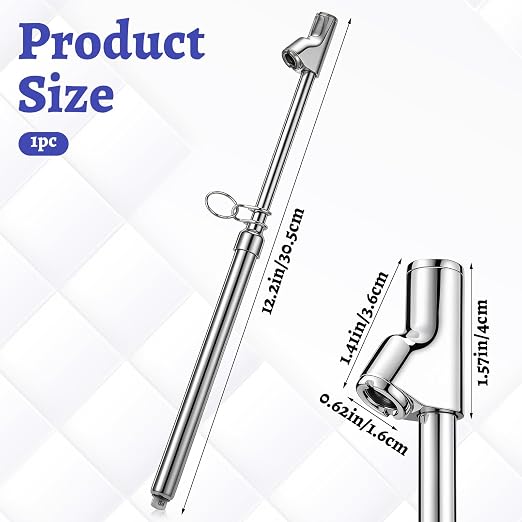 Truck Tire Gauge Dual Head Tire Pressure Gauge Heavy Duty Truck Air Chuck Range 10-150PSI 1-10Bar Pen Tires Gauges Extension Straight Foot Chuck Auto Service Gauges for Semi Trucks RV Motorcycle Car