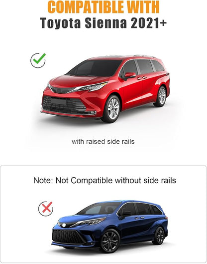 KINGGERI Roof Rack Cross Bars Compatible with Toyota Sienna 2021 2022 2023 2024 2025 2026, Aluminum Roof Rails Crossbars Replacement for Rooftop Cargo Basket Carrier Bag Luggage Rails Kayak Bike