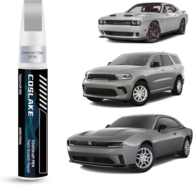 Car Touch Up Paint(Destroyer Gray(PDN)) for Dodge, Car Paint Scratch Repair Kit, Quick & Easy Solution to Repair, 2 in 1 Scratch Remover Pen with 2PCS Disposable Micro Applicators