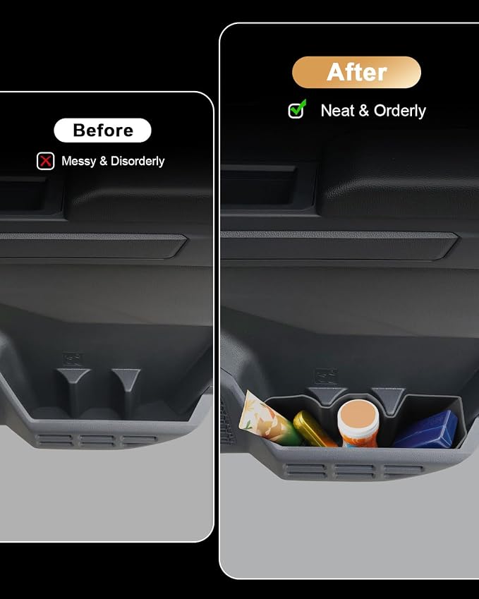 ECOZEN Door Pocket Organizer Set For 2024-2026 Toyota Tacoma - 6 Pcs TPE Door Side Storage Tray Compatible With Tacoma 2024-2026 Interior Accessories - Protection & Easy to Clean - Double Cab Only