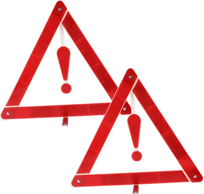 2pcs Car Warning Triangle Kit Folding Safety Reflectors for Roadside Emergency Durable and Portable Roadside Assistance Sign Essential Vehicle Safety Equipment