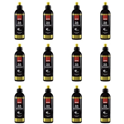 RUPES 9.DAFINE250 Pack of 12 Yellow 250 ml D-A Fine High Performance Fine Polishing Compound for Car Detailing & Removing Scratches | Light Defect Removal | Reduces Oxidation and Removes Swirl Marks