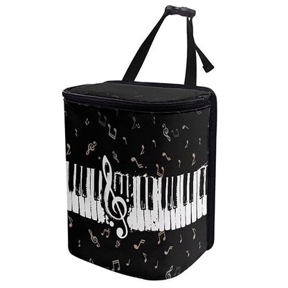 Talayituse Music Note Print Car Trash Can Portable Auto Garbage Bin Multifunctional Vehicle Interior Accessories with Adjustable Straps Universal Fit Truck SUV Sedan