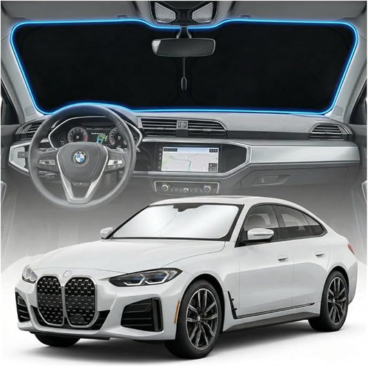 for BMW 4 Series Sun Shade Windshield Cover - Custom Fit 4 Series Accessories 2021-2025 2026 Sunshade Foldable UV Protection & Heat Shield Sun Visor Accessories