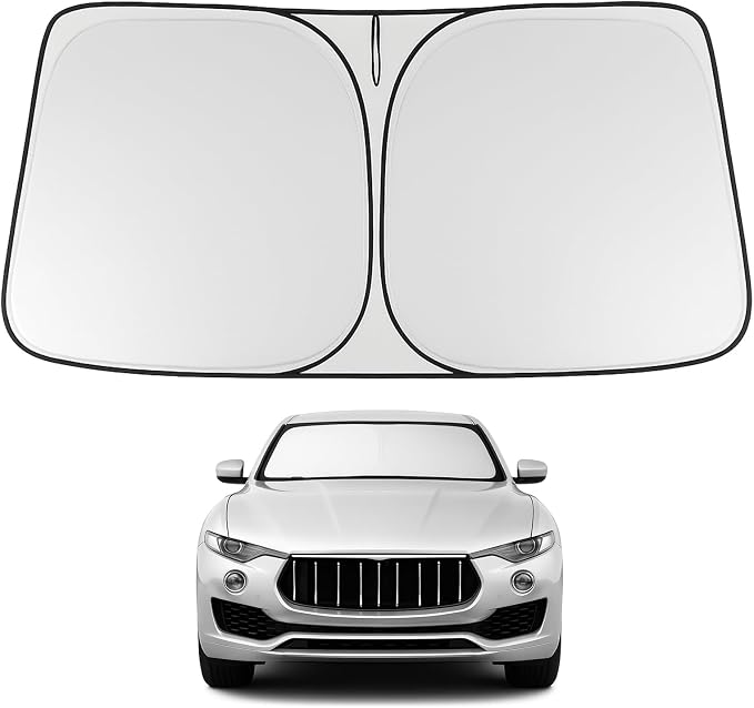 Proadsy 2026 Upgrade Front Windshield Sun Shade Foldable Sunshade Protector Custom Fit 2017-2024 Maserati Levante Accessories