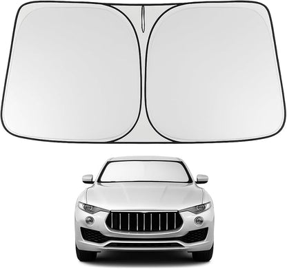 Proadsy 2026 Upgrade Front Windshield Sun Shade Foldable Sunshade Protector Custom Fit 2017-2024 Maserati Levante Accessories