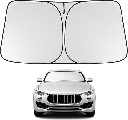 Proadsy 2026 Upgrade Front Windshield Sun Shade Foldable Sunshade Protector Custom Fit 2017-2024 Maserati Levante Accessories