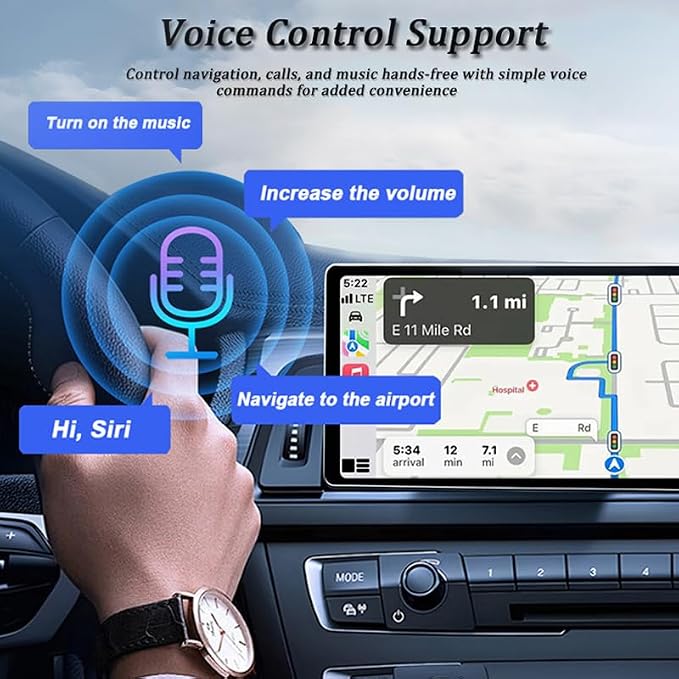 CarPlay Adapter for Honda Insight 2019 2020 2021 2022, 2-in-1 Convert Wired to Car Play Adapter, Car Multimedia Carplay Dongle, Fast Stable Connection, Plug and Play
