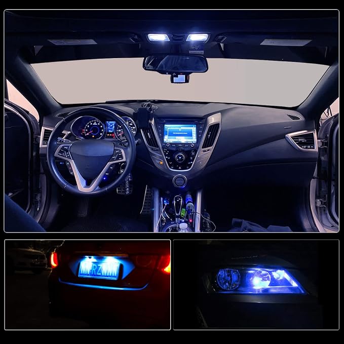 LASFIT 194 LED Bulb Blue 168 T10 192 2825 W5W LED Bulb Canbus Error Free, Non-Polarity 400LM Extremely Bright for Dashboard Light, Dome Map Courtesy Door Trunk Cargo Lights, Pack of 2