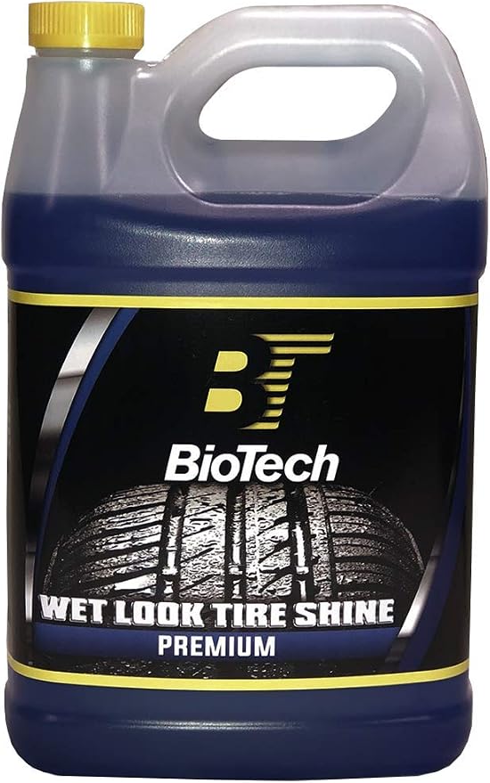 BioTech Wet Look Tire Shine, Silicone Based tire Shine, Non Splatter tire Shine, Long Lasting, Concentrated Formula, High Gloss, Easy to Apply 128 oz (1)