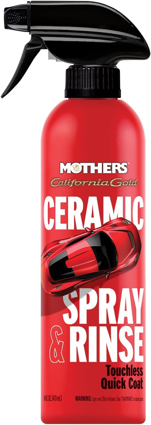 Mothers California Gold Ceramic Spray & Rinse Wax, 16 oz. - Water-Activated Touchless Quick Coat, Spray On Hose Off, Super-Hydrophobic, Drying Aid, Booster, Topper (05646)