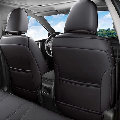 CocheFamilia Custom Fit Corolla Car Seat Covers for Select 2023 2024 2025 Toyota Corolla Hybird LE - Full Set,Leather (Black)