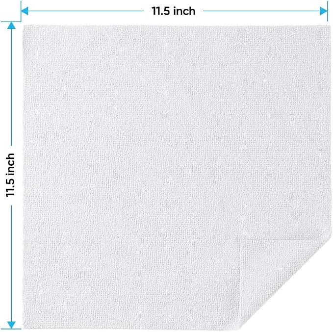 HOMEXCEL White Microfiber Cleaning Cloths, 20 Pack Cleaning Rags - Lint Free & Scratch-Free Microfiber Towels for Cars, House & Kitchen, Absorbent Cleaning Towels, 11.5 x 11.5 Inch