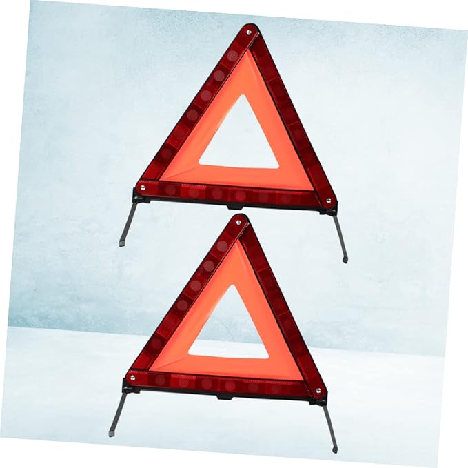 Roadside Hazard Warning Sign Kit 2pcs Triangle Warning Sign Led Triangle for Cars