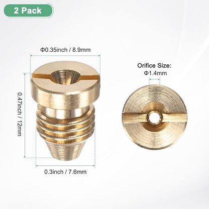M METERXITY 1-Pack Foam Cannon Orifice Nozzle, 1.4mm Brass Universal Thread Tips for Snow Foam Lance/Garden Hose/Kitchen Cleaners, Sprayer Connector Replacement Nozzles
