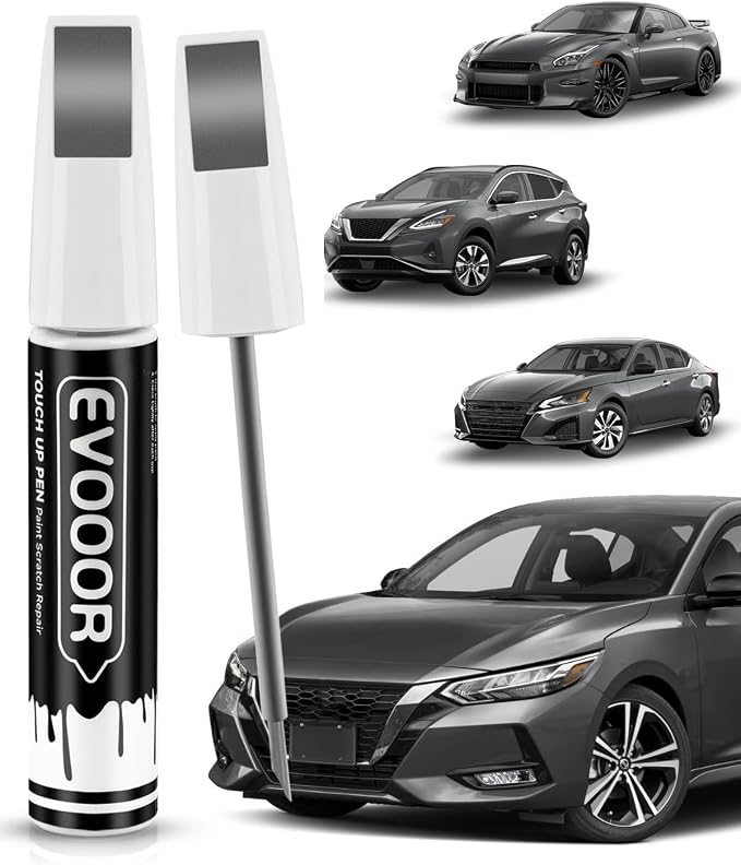 Touch Up Paint Compatible with Nissan Exact Match 2 in 1 Touch up Paint for Chips and Nicks Repair (Gun Metallic(KAD) Compatible with All Models)