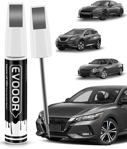 Touch Up Paint Compatible with Nissan Exact Match 2 in 1 Touch up Paint for Chips and Nicks Repair (Gun Metallic(KAD) Compatible with All Models)
